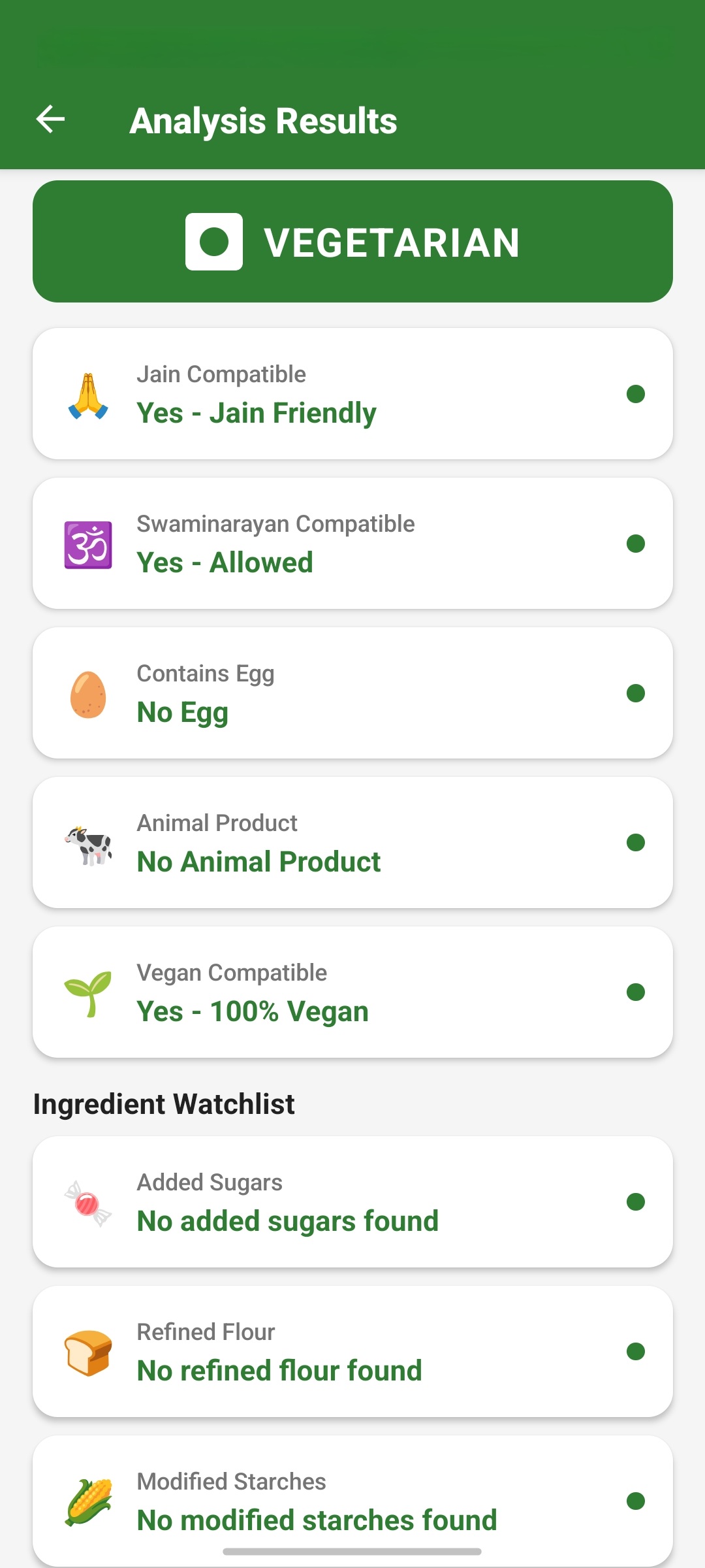 Know Your Labels result screen